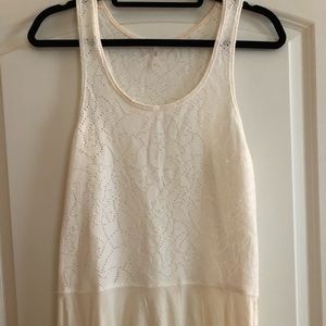 Free People White/Cream Razor Top (NWOT)
